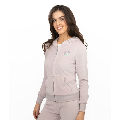 Lipsy London Lilac Velour Full Zip Hoodies - Quality Brands Outlet
