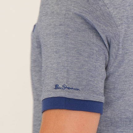 Two Tone Piqué Polo Shirt – Navy