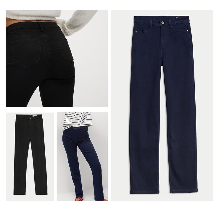 M&S Per Una Roma High Waisted Straight Leg Jeans Indigo