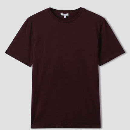 Bless Cotton T-Shirt Burgundy Bordeaux Short Sleeve - Quality Brands Outlet