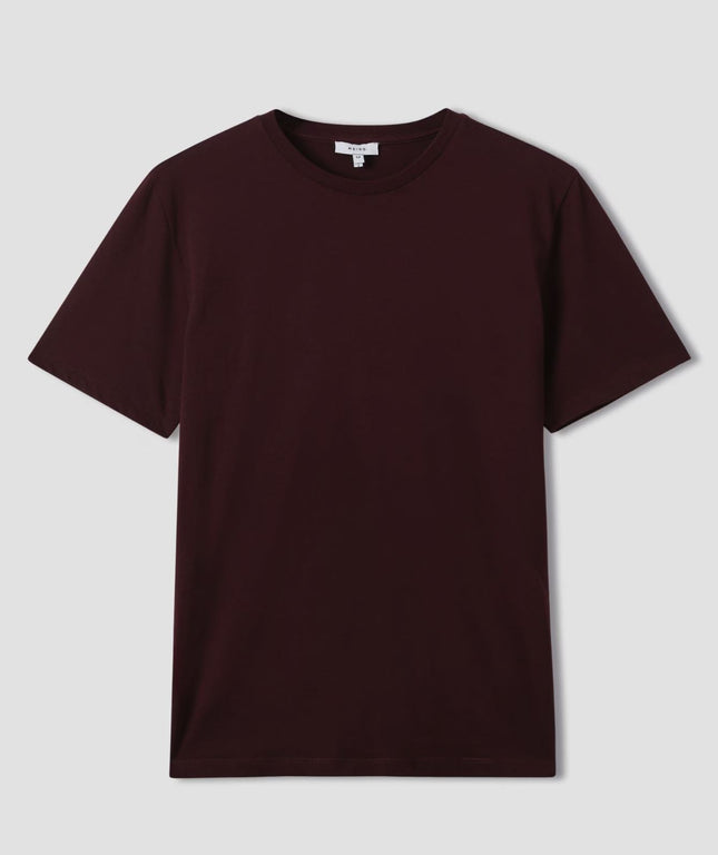 Bless Cotton T-Shirt Burgundy Bordeaux Short Sleeve-Quality Brands Outlet-