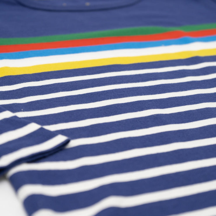 Mini Boden Boys Blue Stripe T-Shirts Cotton Jersey Long Sleeve Tops
