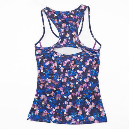 Joules Womens Top Purple Floral Sports Active Stretch Vest-Quality Brands Outlet-