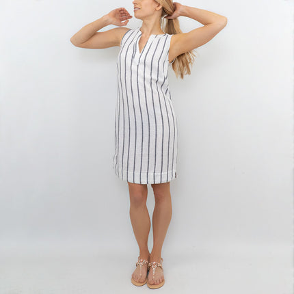 M&S Linen Blend Striped Sleeveless Dress