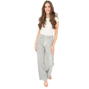 M&S Silver Metallic Wide Leg Jeans