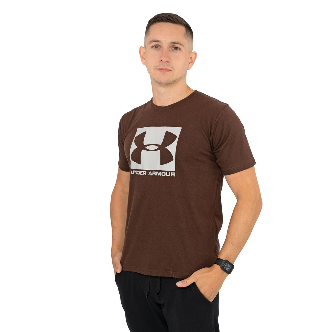 Under Armour Men Logo Print Sportstyle Brown Short Sleeve T shirt