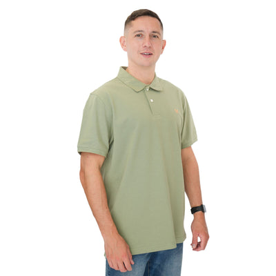 Crew Clothing Polo Shirt Classic Pique Cotton Light Khaki Green - Quality Brands Outlet