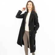 M&S Black Belted Tailored Coat
