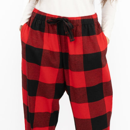 Old Navy Gap Womens Red Tartan Jogger Style Pyjama Bottoms Elasticated Waist PJ Trousers