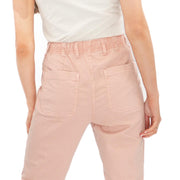 M&S Cotton Rich Slim Fit Trousers Stretch Elasticated Cuff Pink - Quality Brands Outlet