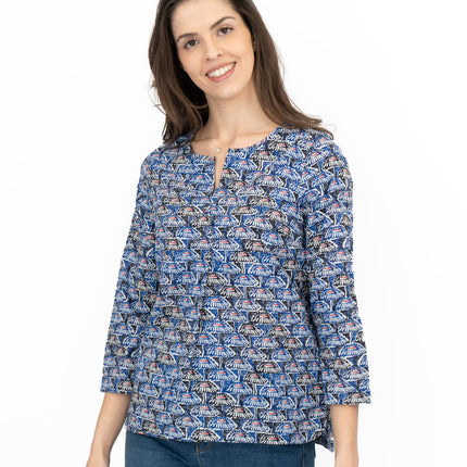 Seasalt Womens Watercolour Sketch Top Daisy Tiles Ink-Quality Brands Outlet-