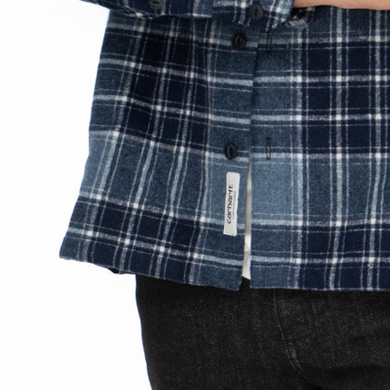 Jared Check Overshirt Storm Blue-Quality Brands Outlet-