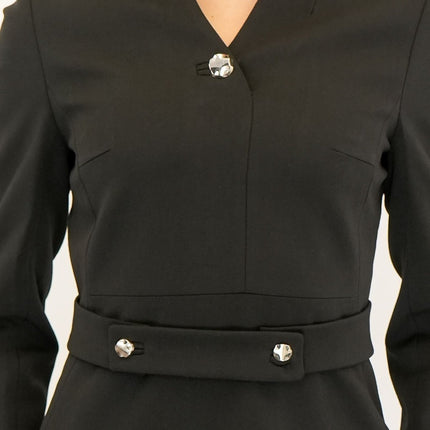 Hobbs Hatton Black Dress Long Sleeve-Quality Brands Outlet-