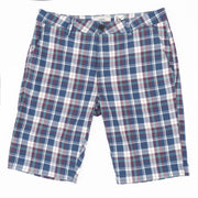 Men's Summer Chino Shorts Blue Tartan Cotton Shorts