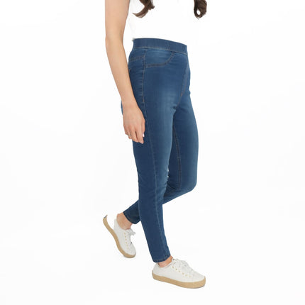 M&S Blue Jegging High Waist Ankle Grazer Skinny Leg Jeans-Quality Brands Outlet-