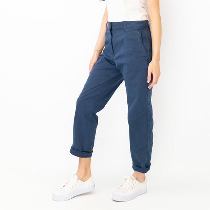 M&S Cotton Rich Tapered Ankle Grazer Chinos Navy - Quality Brands Outlet
