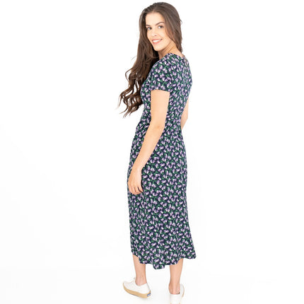 Seasalt Navy Floral Chapelle Jersey Midi Dress-Quality Brands Outlet-