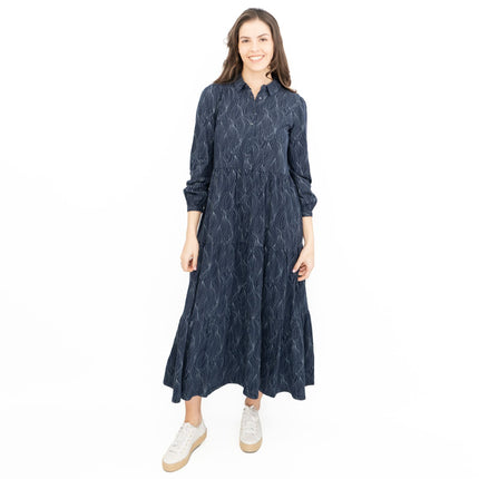 Seasalt Womens Navy Jersey Windflower Tiered Midi Dress-Quality Brands Outlet-