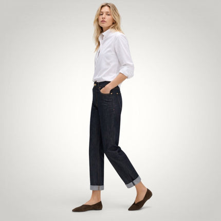 M&S Harper Cigarette Ankle Grazer Jeans Indigo Mix Stretch Denim - Quality Brands Outlet