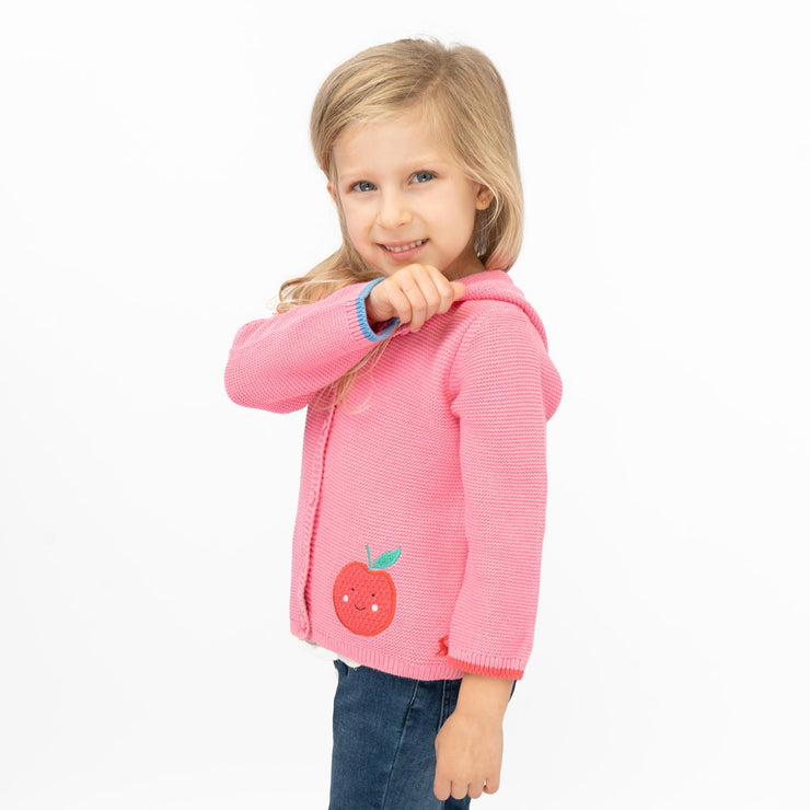 Joules Baby Girl Charmford Hooded Cardigan Apple Pink - Quality Brands Outlet