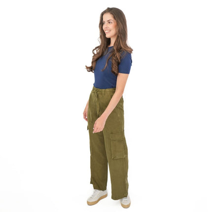 M&S Lyocell Cargo Trousers Khaki-Quality Brands Outlet-