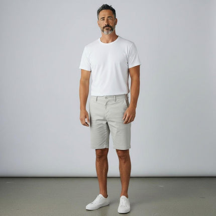M&S Autograph Light Grey Lightweight Chino Shorts Regular Fit Summer - Quality Brands Outlet