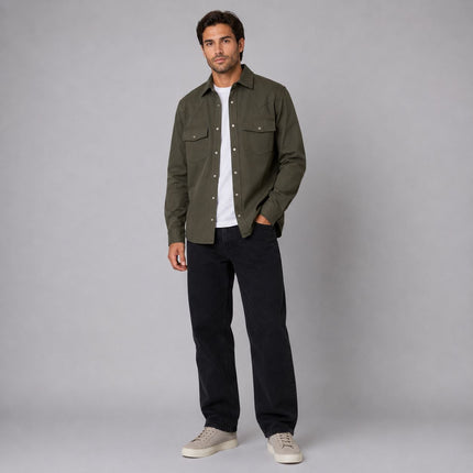 Ryan Long Sleeve Jersey Western Shirt – Dark Green-Quality Brands Outlet-
