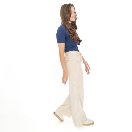 M&S Lyocell Cargo Trousers Cream-Quality Brands Outlet-