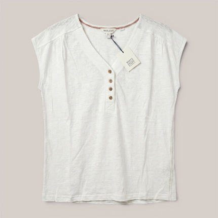 White Stuff Nina Linen Top Ivory White - Quality Brands Outlet