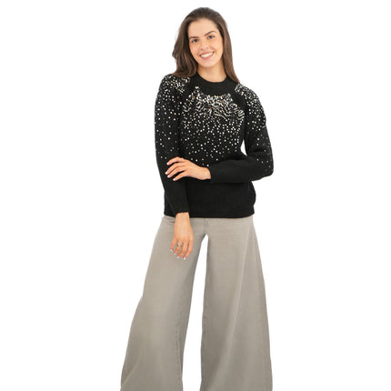 M&S Black Sequin Sparkle Jumper-Quality Brands Outlet-