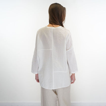 East Clothing Shirt Relaxed Fit White Cotton Blouse - Quality Brands Outlet