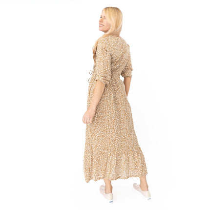 Seasalt Brown Coast Path Floral Corn Marigold Dress