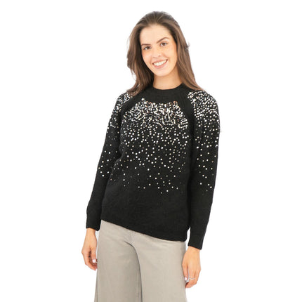 M&S Black Sequin Sparkle Jumper-Quality Brands Outlet-