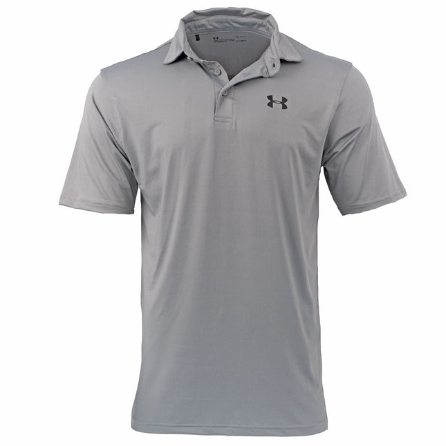 Under Armour Mens HeatGear Golf Sports Grey Polo Shirt Casual Tops
