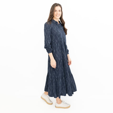 Seasalt Womens Navy Jersey Windflower Tiered Midi Dress-Quality Brands Outlet-