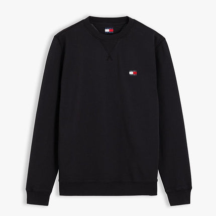 Mens Sweatshirts Badge Fleece Crew Neck Long Sleeve Tops - Black-Quality Brands Outlet-