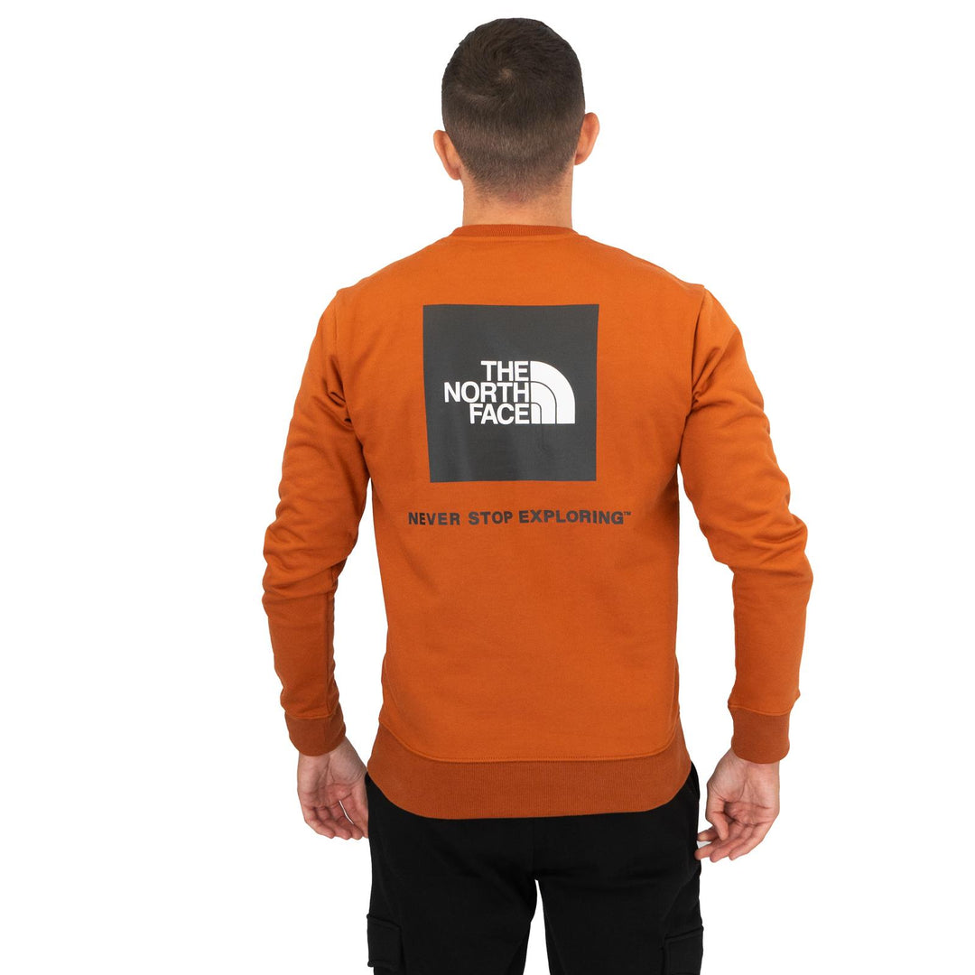 The North Face Mens Raglan Box Nse Crew Sweatshirt Burn Orange Quality Brands Outlet