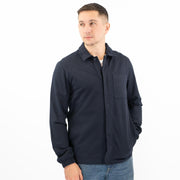 M&S Autograph Mens Cotton Rich Utility Jacket Overshirt Blue - Quality Brands Outlet