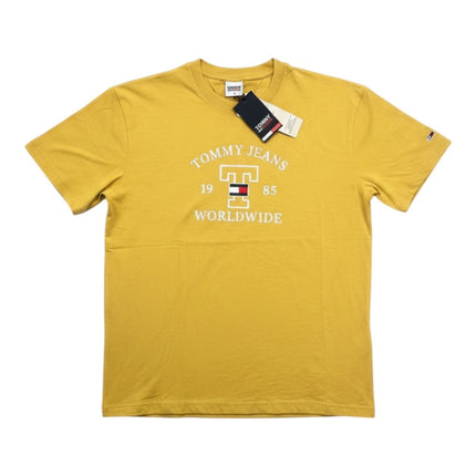 Tommy Yellow Worldwide Logo T-Shirt Crew Neck Short Sleeve-Quality Brands Outlet-