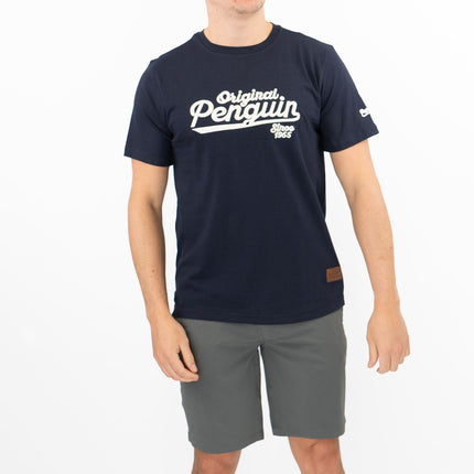 Original Penguin T-shirt Short Sleeve Embroidered Navy blue-Quality Brands Outlet-