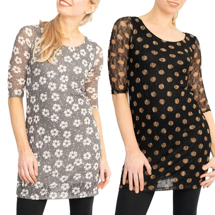 Phase Eight Lace Tunic Longline Tops - Quality Brands Outlet