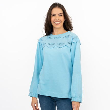 Joules Blue Jumper Sweatshirt Brinley Bees Embroidery