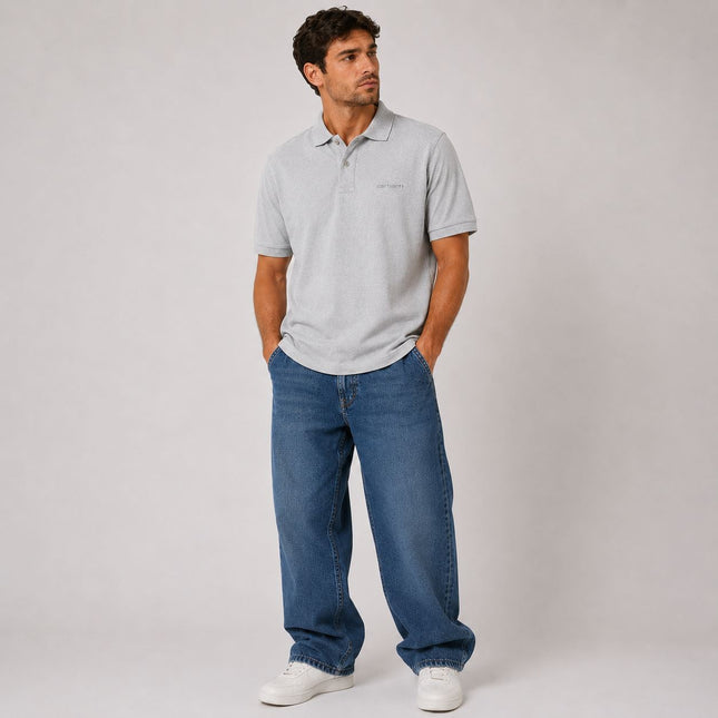 Mens Polos Short Sleeve Premium Brand Light Grey Polo Shirts