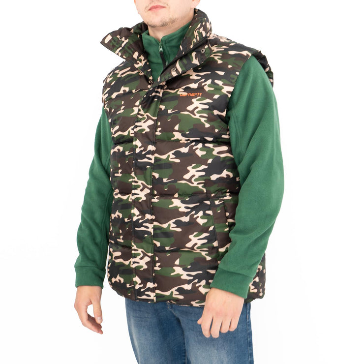 Carhartt Mens Danville Camouflage Gilet Full Zip Padded - Quality Brands Outlet