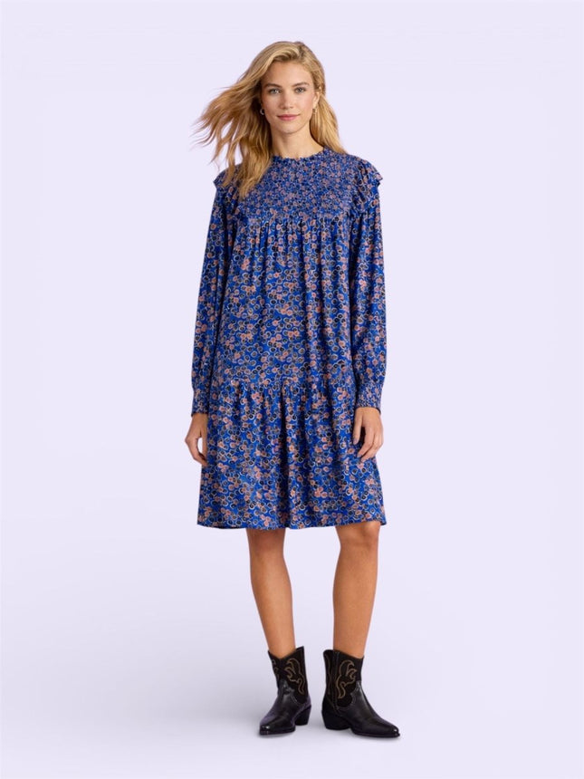 White Stuff Blue Sylview Tiered Swing Dress - Quality Brands Outlet