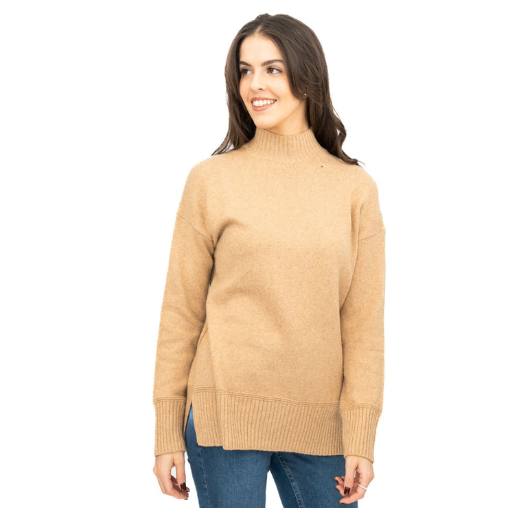 Nobodys Child Longline Jumper Funnel Neck Supersoft Camel - Quality Brands Outlet