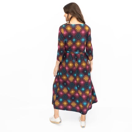 Seasalt Forestry Dress Purple Sparkler Geo Print-Quality Brands Outlet-