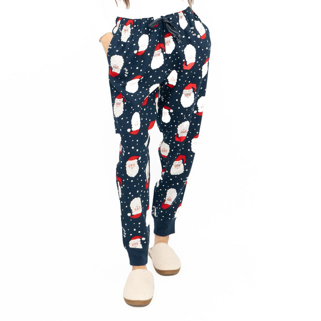 Old Navy Gap Womens Navy Santa Head Christmas Jogger Style Pyjama Bottoms Elasticated Waist Trousers-Quality Brands Outlet-