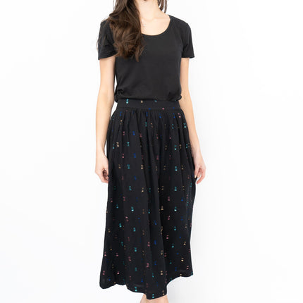 Seasalt Tawny Owl Midi Skirt Golden Heyday Black-Quality Brands Outlet-