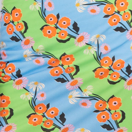 Karen Millen Blue Floral Print A-Line Casual Summer Skirts-Quality Brands Outlet-